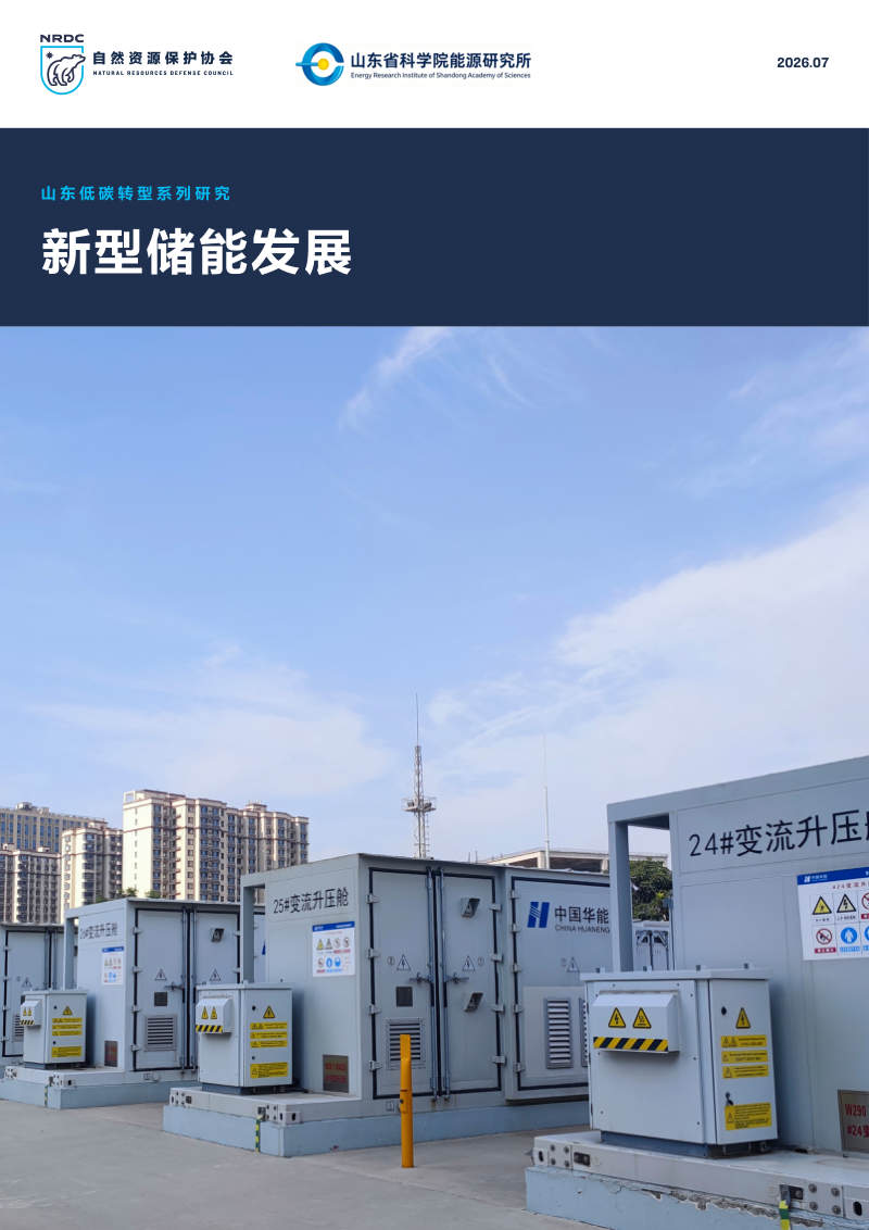山东低碳转型系列研究：新型储能发展 封面